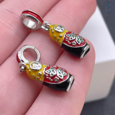 Подвеска матрешка, цвет серебро 15х7 мм 