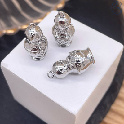 Подвеска матрешка, цвет серебро 18 мм 