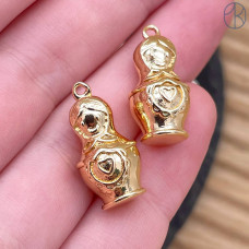 Подвеска матрешка, цвет золото 18 мм Подвеска матрешка, цвет золото 18 мм