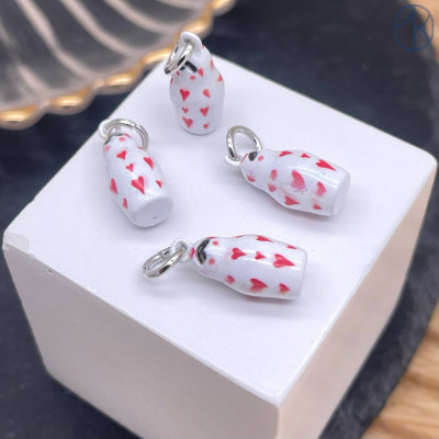 Подвеска матрешка эмаль, цвет серебро 16 мм