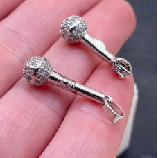 Подвеска микрофон, цвет серебро 22х7 мм 