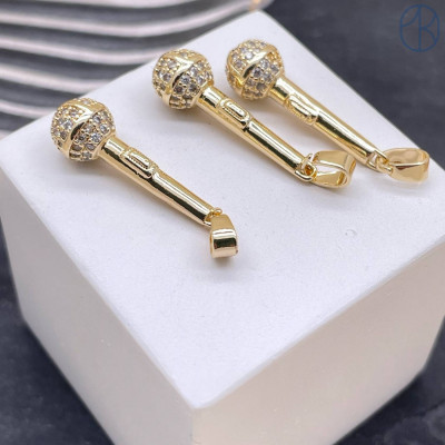 Подвеска микрофон, цвет золото 22х7 мм 