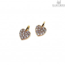 Подвеска мини сердце цирконы, цвет золото 5х7 мм 