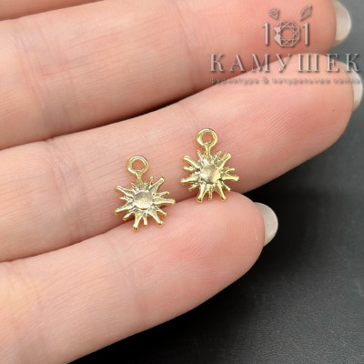 Подвеска мини солнце, цвет золото 8х10 мм 