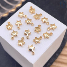 Подвеска мини звезда гладкая, цвет золото 5 мм 