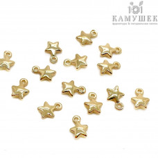 Подвеска мини звезда гладкая Люкс, цвет золото 7х5 мм