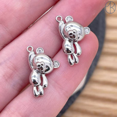 Подвеска мишка, цвет серебро 10 мм