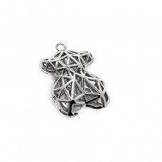 Подвеска мишка грани, цвет серебро 19,7х13 мм