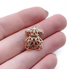 Подвеска мишка грани, цвет золото 19,7х13 мм