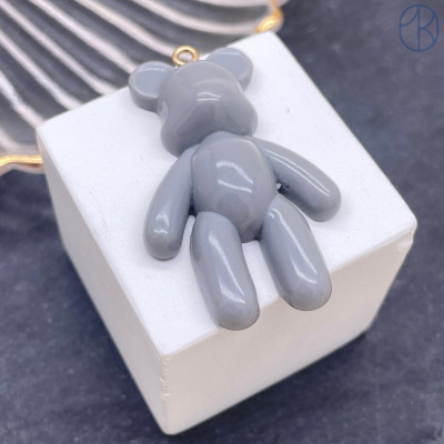 Подвеска мишка пластиковый серый, цвет золото 44х27