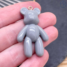 Подвеска мишка пластиковый серый, цвет золото 44х27