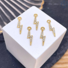 Подвеска молния цирконы, цвет золото 15х3 мм