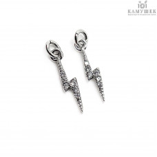 Подвеска Молния стразы мини, цвет серебро 15х3 мм