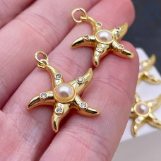 Подвеска морская, цвет золото 22 мм 