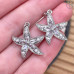 Подвеска морская звезда цирконы, цвет серебро 20 мм 
