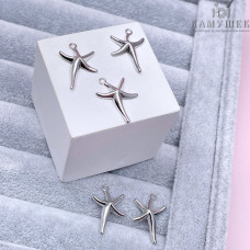 Подвеска морская звезда, цвет серебро 12х18 мм 