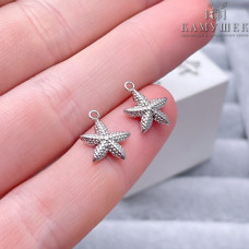 Подвеска морская звезда, цвет серебро 12х9 мм