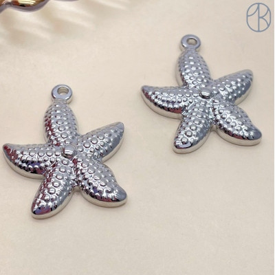 Подвеска морская звезда, цвет серебро 29х24 мм