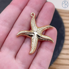 Подвеска морская звезда, цвет золото 34 мм 