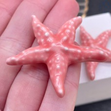 Подвеска морская звезда керамика, цвет розовый 44 мм