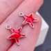 Подвеска морская звезда красная эмаль, цвет серебро 13 мм