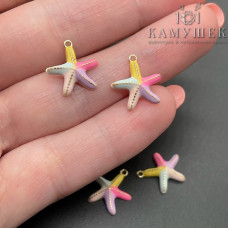 Подвеска морская звезда микс, цвет золото 13х13 мм 