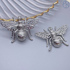 Подвеска Муха, цвет серебро 27х39 мм 