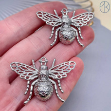 Подвеска Муха, цвет серебро 27х39 мм 