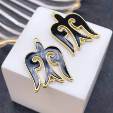 Подвеска национальная №10, цвет золото 25х17 мм