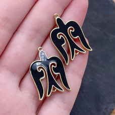 Подвеска национальная №10, цвет золото 25х17 мм