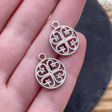 Подвеска национальная №11, цвет серебро 14 мм