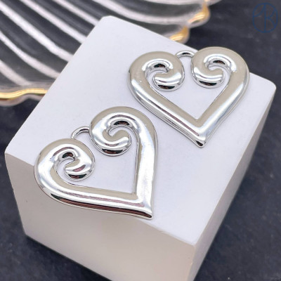 Подвеска национальная №14, цвет серебро 24 мм