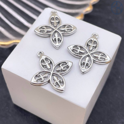 Подвеска национальная №15, цвет серебро 20 мм