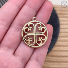 Подвеска национальная №17, цвет золото 25 мм