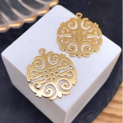 Подвеска национальная №18, цвет золото 22 мм