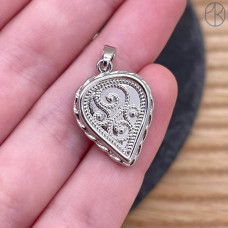 Подвеска национальная №19, цвет серебро 19 мм