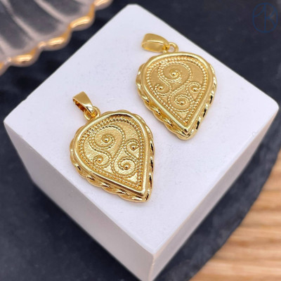 Подвеска национальная №19, цвет золото 19 мм