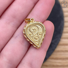 Подвеска национальная №19, цвет золото 19 мм