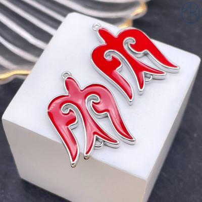 Подвеска национальная №2, цвет серебро 25х17 мм