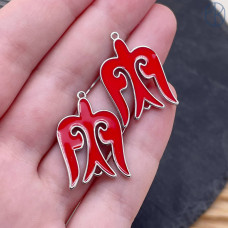 Подвеска национальная №2, цвет серебро 25х17 мм