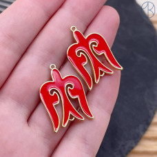 Подвеска национальная №2, цвет золото 25х17 мм