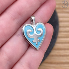 Подвеска национальная №20, цвет серебро 14х12 мм