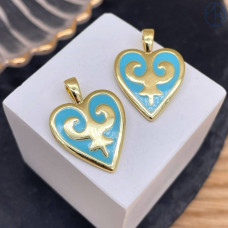 Подвеска национальная №20, цвет золото 14х12 мм