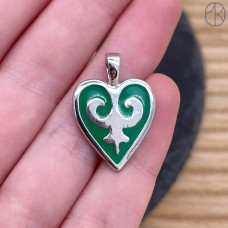 Подвеска национальная №21, цвет серебро 19х18 мм