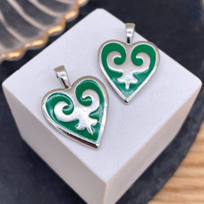 Подвеска национальная №21, цвет серебро 19х18 мм