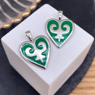 Подвеска национальная №21, цвет серебро 19х18 мм