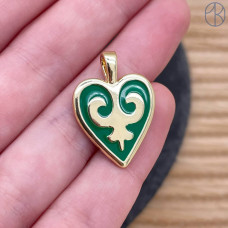 Подвеска национальная №21, цвет золото 19х18 мм