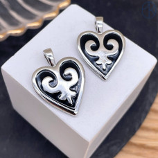 Подвеска национальная №22, цвет серебро 19х18 мм