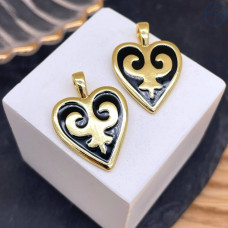 Подвеска национальная №22, цвет золото 19х18 мм