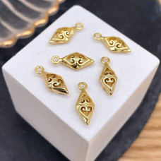 Подвеска национальная №23, цвет золото 15х6 мм